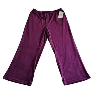 NWT IG In Good State 1XL Plum Purple Velour Pants